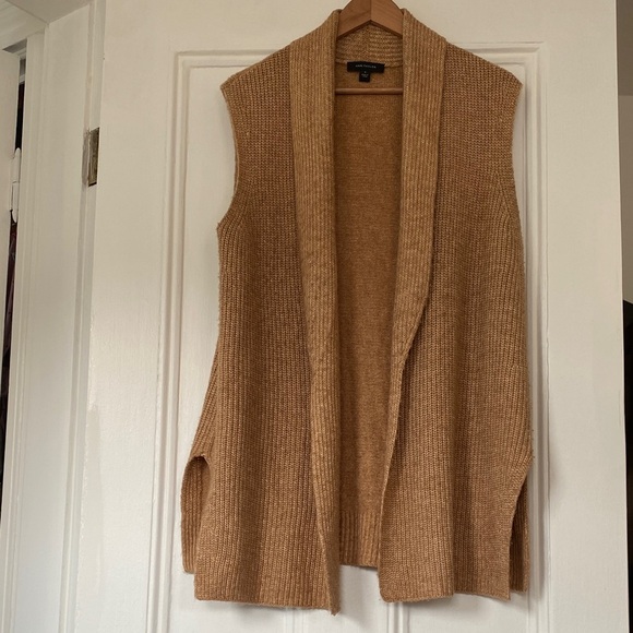Ann Taylor Camel Open Front Cardigan Vest - Picture 1 of 3